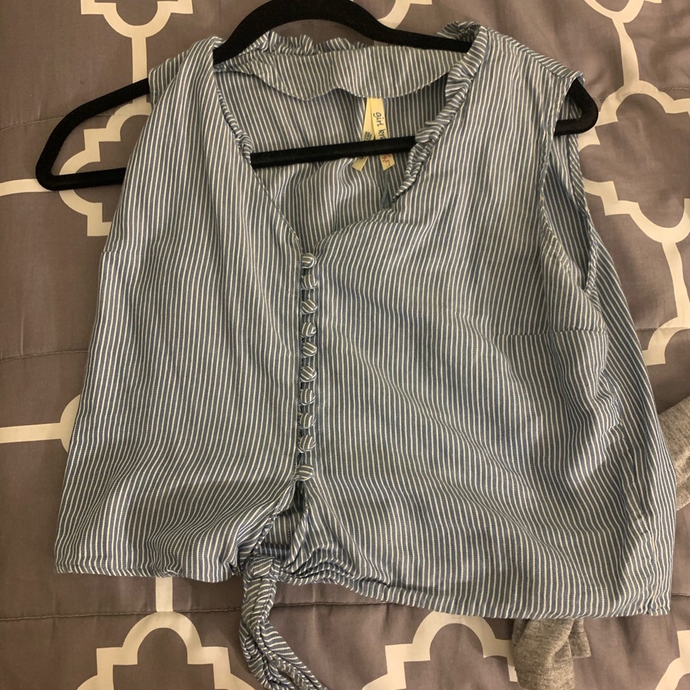 Blue crop top